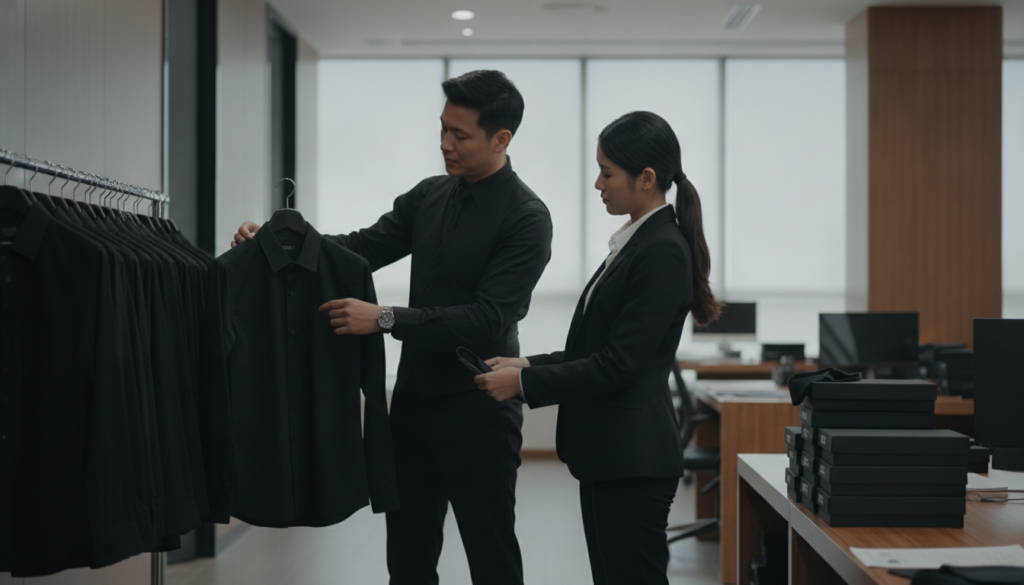 chemise noire funéraire fournisseur b2b