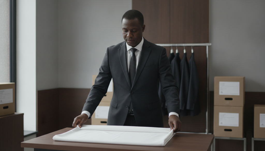 vêtements funéraires homme noir professionnel